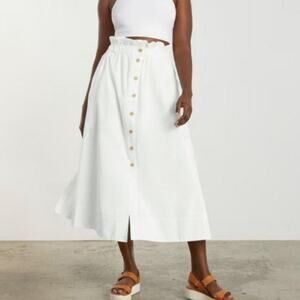 Everlane White Button-Front Mini Skirt